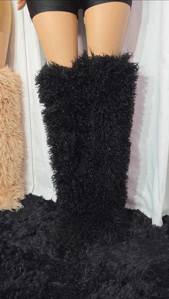 Kayce Fur Boots (Pink, black and brown)